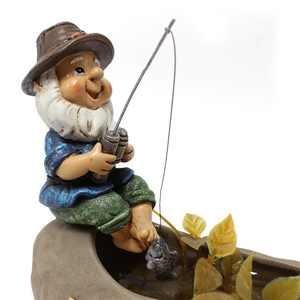 Mini gnomes de pêche dansants pour célébration, 1 pièce, ensemble de gnomes de jardin musicaux pour pots de plantes, jardin féerique miniature - Product Image 3