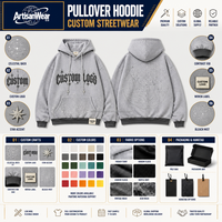 Sweat à capuche gris personnalisé pour homme avec motif étoile et lettres gothiques et ourlet côtelé foncé, style streetwear, usine OEM ODM