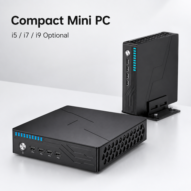 Mini Gaming PC Intel Core I7-9700F GTX 1650 4GB Dual DDR4 64GB NVMe M.2 SSD AX210 WiFi 6E 5.3 2.1 DP Mini Desktop