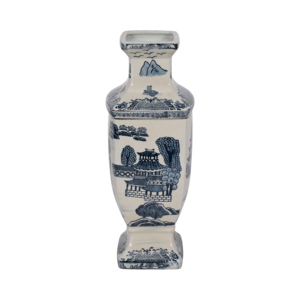 Vaso in ceramica blu e bianco, vaso decorativo in porcellana per soggiorno, decorazione per la casa, accessorio moderno da tavolo - Product Image 4