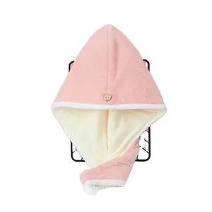 Two-Color Coral Fleece Dry Hair Hat Double Thickened Quick-Drying Hair Towel