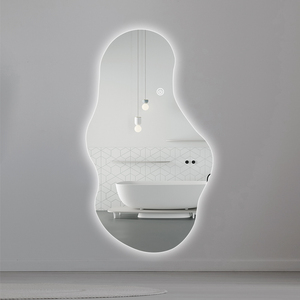 Miroir LED pleine longueur ondulé irrégulier sans cadre rétroéclairé avec interrupteur tactile sur pied pour chambre à coucher, salon, moderne, vente en gros - Product Image 3