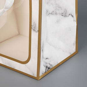 Stock de sacs d'emballage cadeau de fleurs avec poignées de transport pour petites entreprises sacs en papier kraft brun pour cadeaux de fête d'anniversaire, shopping - Product Image 4