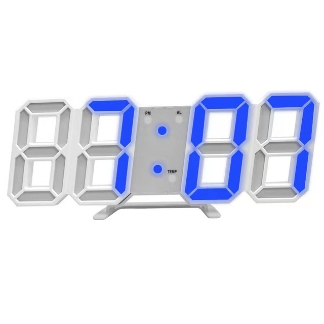 3D Digital Clock, Creative Intelligent Photosensitive LED Clock, Student Electronic Alarm Clock with Time/Date/Temp for Room