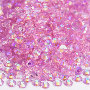 Oleeya, recién llegado, pedrería de cristal <span class=keywords><strong>brillante</strong></span> sin Hotfix de fondo transparente para ropa de vaso DIY, novedad de - Product Image 2