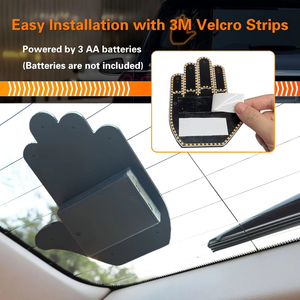 Gesture Hand LED Car Finger <b>Light</b> With Remote Control, Road Rage Flicker Sign for Car <b>Window</b> Decor Lamp - Product Image 5