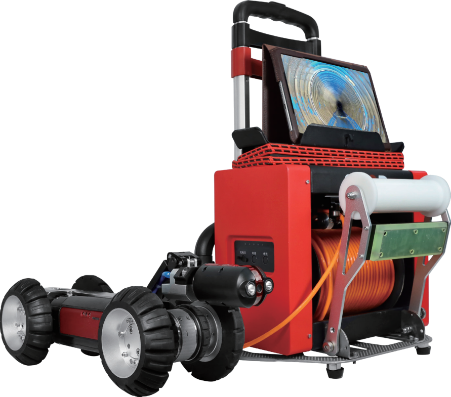 Wheeled Pneumatic CCTV Pipeline Robot | S100B Sewer Crawler for DN100 ...