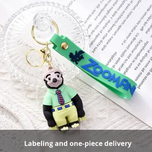 New Arrival 3d Cartoon Anime Keychain Zootopia <b>Doll</b> Cute Keychain Promotional Car Bag Keyring Soft Rubber Key Chain - Product Image 4