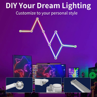 Lampe ciel étoilé Matter, 9 bandes LED RGB, montage mural, modulaire, synchronisation, gradation, contrôle à distance par application, rétroéclairage ambiant
