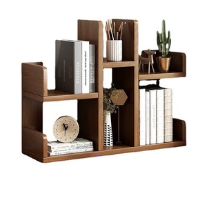 Yuka <b>Desktop</b> Bookshelf Minimalist Multi Tier Wood Office Organizer Storage Rack For Home Desk Display <b>Shelf</b> - Product Image 2