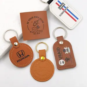 Porte-clés de luxe en faux cuir pu pour voiture, personnalisation en vrac, logo de marque personnalisé, porte-clés en cuir