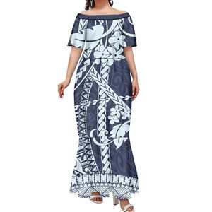 Low Piece individuelles Logo/Muster/Bild hawaiianische elegante Sommer-Damenbekleidung polynesische Samoa Puletasi Ballseejagdkleider - Product Image 2