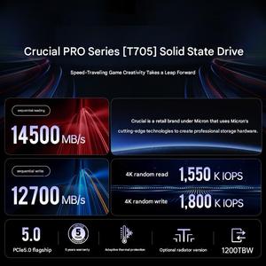 Yingruida T705 PCIE5.0 Solid State Drive 1TB 2T 4T Kapasitas Besar Micron TLC Granular SSD Komputer Desktop - Product Image 3