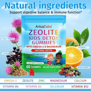 Gummies Détox pour Enfants au Zéolite, Marque Privée OEM ODM, 9-en-1 Oméga-3 Magnésium Sureau Vitamine D3 C B12 Zinc Sans Sucre pour Enfants - Product Image 4