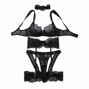 Lencería Sexy <span class=keywords><strong>para</strong></span> Mujer, Conjunto de Encaje Exclusivo con Tirantes, <span class=keywords><strong>Ropa</strong></span> <span class=keywords><strong>Interior</strong></span> Íntima, Lencería Madura - Product Image 5