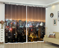 Drop Shipping Rideau de fenêtre imprimé photo numérique 3D en polyester 100% le plus populaire