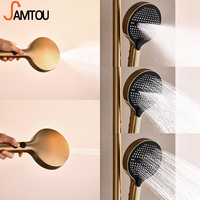 Samtoou Tiktok Trend 3 Funtion Rainfalll ensembles de douche LED affichage numérique lumineux plate-forme de stockage surdimensionnée système de douche Piano