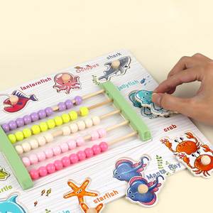 Jouets éducatifs Montessori pour enfants, garçons et filles : perles, abaque de comptage, puzzle à poignée, apprentissage de l'alphabet, association d'animaux - Product Image 3