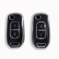 Housse de clé de voiture TPU 2 boutons pour Renault Kwid Kadjar Captur Megane Sandero Stepway Logan Clio clé à distance