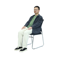 Chaise de bureau à dossier en maille avec base en fer, chaise de conférence noire à structure métallique robuste pour salle d'attente, vente en gros