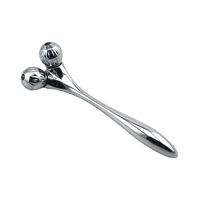 Rouleau de massage facial 3D en forme de V, double boule métallique, rouleau amincissant pour le visage, anti-rides, réduit l'œdème, raffermit la peau