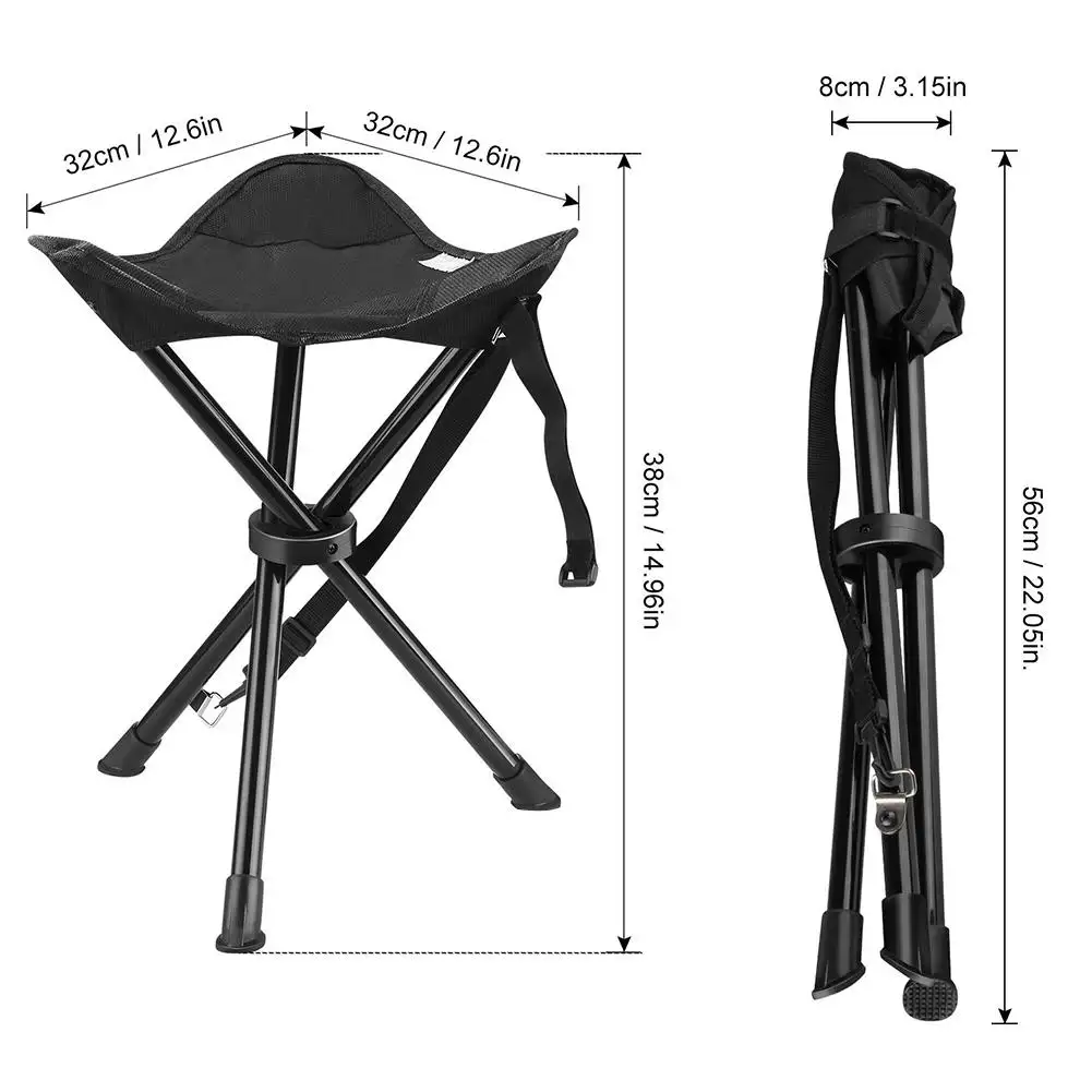 Chaise pliante portative de 34 jambes du camping trois, chaise de camping avec la jambe
