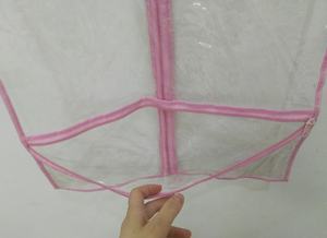 Bolsa de Ropa Transparente de PVC de 43x78 cm con un Bolsillo, Bolsa de Ropa Transparente Personalizada con Ribete <span class=keywords><strong>Rosa</strong></span> - Product Image 4