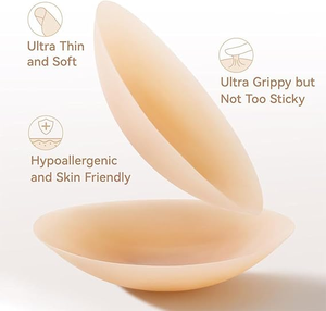 Nippelabdeckungen für Damen, Selbstklebende Silikon-BHs, Wiederverwendbare Brustwarzen-Pads, Unsichtbare Brustblüten - Product Image 6