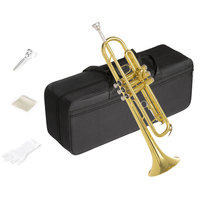 Trumpet Standard Set Bb Trumpet Yellow Brass with Hard Case for Beginner or Advanced Student