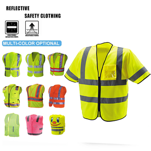 2025 precio bajo al por mayor logotipo personalizado chaqueta de alta visibilidad chaleco de seguridad reflectante de malla con bolsillo personalizado - Product Image 5