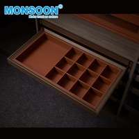 Organisateur de placard de chambre à coucher, boîte de rangement coulissante latérale en cuir pour sous-vêtements, gain de place