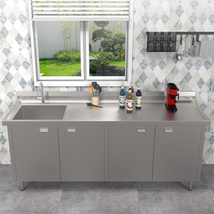 4ドアステンレス鋼高キャビネット調節可能な棚付きキッチンパントリー収納 - Product Image 6