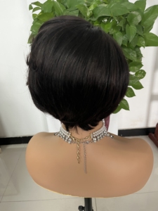 Perruque à cuticules alignées, <span class=keywords><strong>coupe</strong></span> Pixie courte, droite, 13x4x1, partie en T, <span class=keywords><strong>cheveux</strong></span> humains, <span class=keywords><strong>pour</strong></span> femmes noires, vente en gros - Product Image 3