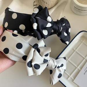 Serre-tête coréen à pois avec nœud, antidérapant et tendance pour femme - Product Image 2