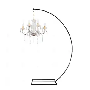 Black Metal Iron Semicircle Frame Wedding Decorations Frame For Chandelier Heavy Duty For Outdoor Table Decoration
