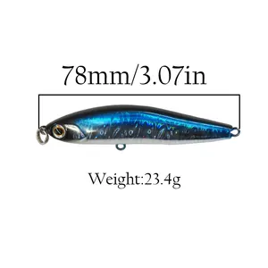 Hotsale 78mm 23g Japanese Laser Sinking Fishing Pencil Lure Saltwater Swimming Stickbait Wobbler Bait For River Lake Fishing