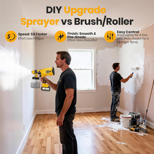 Pistolet de pulvérisation de peinture sans fil OEM 21V 650W HVLP <span class=keywords><strong>2</strong></span> batteries 1200ml Coupe 5,5 Lbs 5 buses 3 modes de pulvérisation Alimenté par batterie Pistolet portatif - Product Image 1