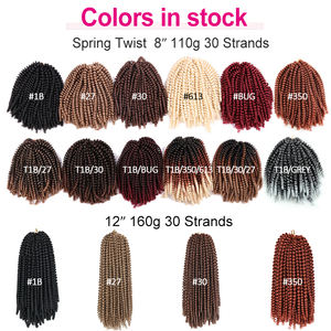 Jullianna Vente en gros de cheveux synthétiques pour tresses au crochet, fibres japonaises, Expression 8 pouces, 30 mèches, Spring Twist - Product Image 6