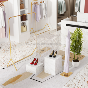 Moderno portatile stile semplice <span class=keywords><strong>boutique</strong></span> stand di abbigliamento espositore in acciaio indumento espositore design vestiti negozio di mobili - Product Image 2