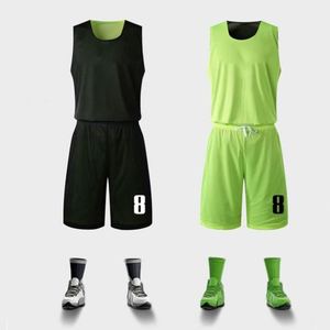 Breathable <b>Mesh</b> Printed Plus Size Anti-Bacterial Quick Dry Lightweight Reversible Basketball Jersey Uniform Set - Product Image 3