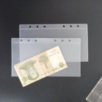 Plastique épais transparent givré 6 trous perforés avec ouverture latérale sans zip Pochette pour argent personnalisée A7 Pochette pour reliure d'enveloppe d'argent A6
