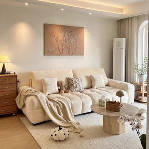 Juego de Muebles de Sala de Estar de Estilo Francés Retro Moderno, Color Crema, <span class=keywords><strong>para</strong></span> el Hogar u Hotel, con Tapicería de Tela - Product Image 3