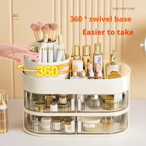 Cao cấp nhựa hình chữ nhật Máy tính để bàn trang điểm tổ chức công suất lớn đa chức năng Hộp lưu trữ cho mỹ phẩm son môi chăm sóc da - Product Image 5