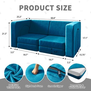 Canapé pour enfants 10 pièces, canapé modulaire pour enfants pour salle de jeux, chambre à coucher, canapé multifonctionnel 10 en 1 pour enfants pour jouer - Product Image 1