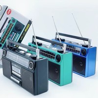 Nouveau magnétophone portable rétro FP-830 pour radio, haut-parleur compact stéréo à double cornet, matériau ABS, batterie au lithium