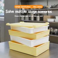 Bacs de rangement en plastique PP empilables rectangulaires bleus ajourés respirants pour gâteaux blancs, pour boulangeries chinoises et coréennes