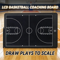 Pizarra de Entrenamiento de Baloncesto Portátil a Prueba de Agua Sunnygram de 16 Pulgadas con Pantalla LCD, Planificador de Estrategia Digital Electrónico con Lápiz para Entrenamiento