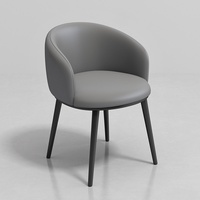 Chaise de salle à manger moderne en similicuir PU, confortable et rembourrée, avec pieds en métal, pour la maison, les restaurants et les projets hôteliers