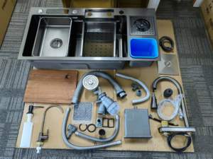 Nueva tendencia, fregadero de cascada de acero inoxidable, gran cubo de basura individual, fregadero de cocina, lavabo doméstico, fregaderos hechos a mano - Product Image 6