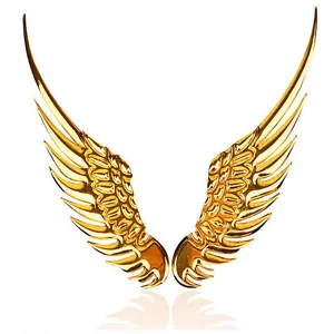 Car personality sticker 3D stereo metal angel wing car sticker metal car emblem